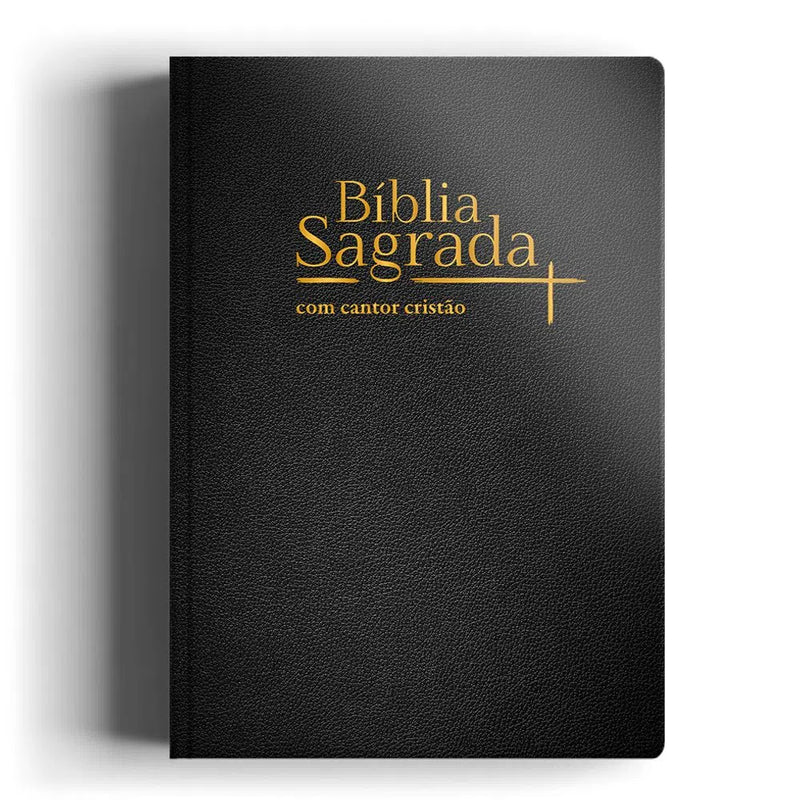 Biblia NVI Letra Grande com Cantor Cristão - Luxo Preta